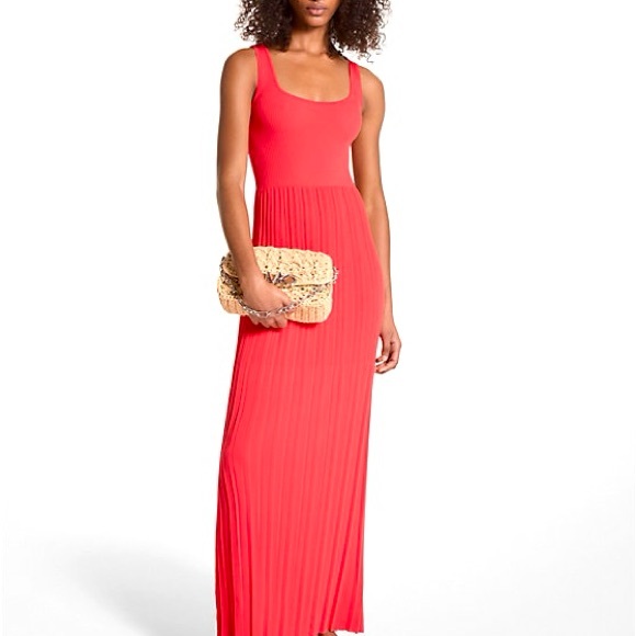 Michael Kors Dresses & Skirts - Michael Kors Vibrant Red Pleated Maxi Dress PreLoved EUC